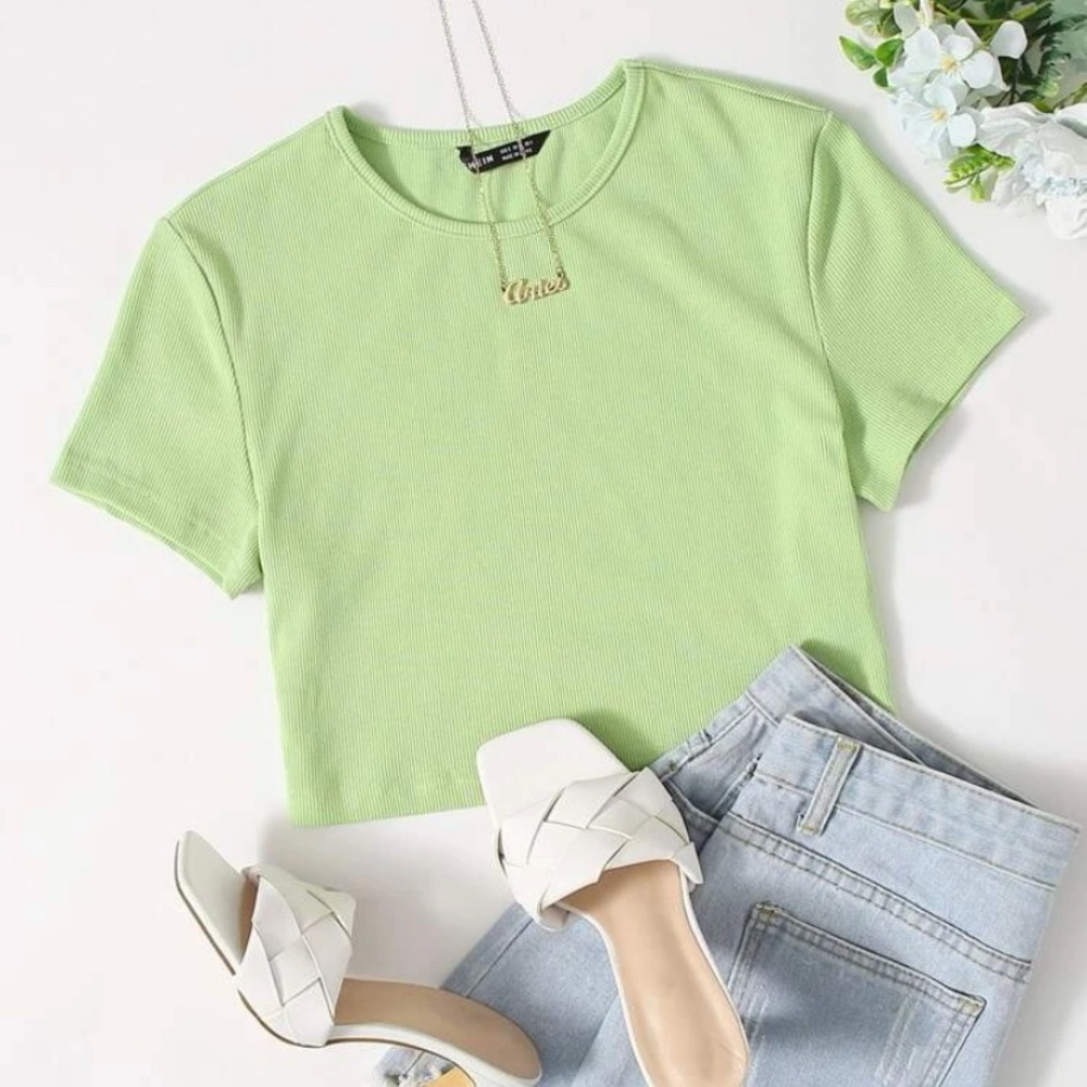 Green crop top